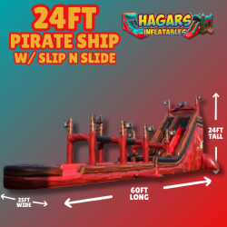 24' Pirate Ship Slide w/slip n slide